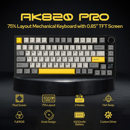 EPOMAKER Ajazz AK820 Pro 75% Gasket-mounted Mechanical Keyboard with TFT Screen