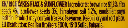 Benlian brown rice cakes flax & sunflower, 100 gm