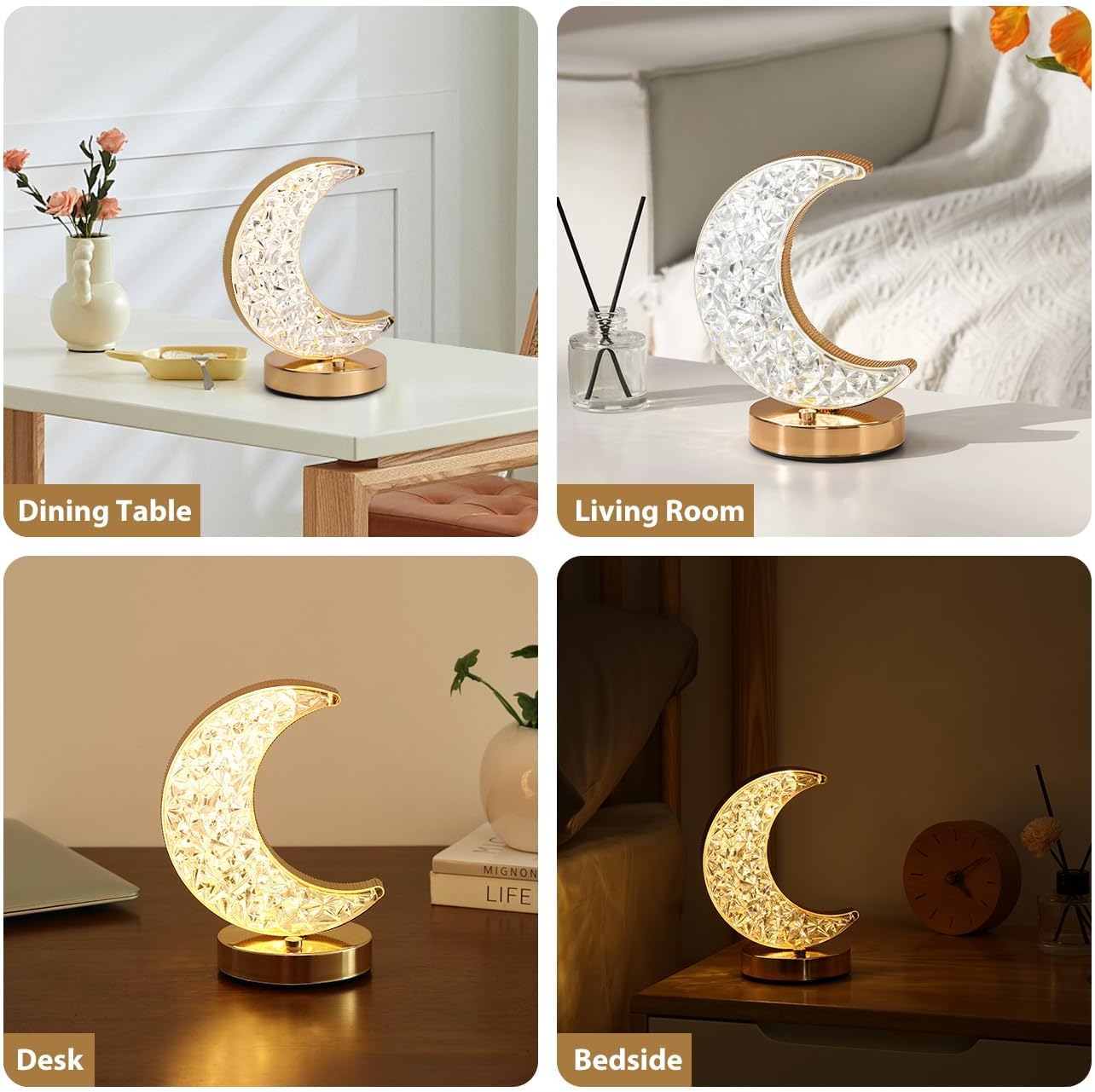 Ramadan Table Lamp, Stepless Dimmable Touch Lamp with 3 Colors