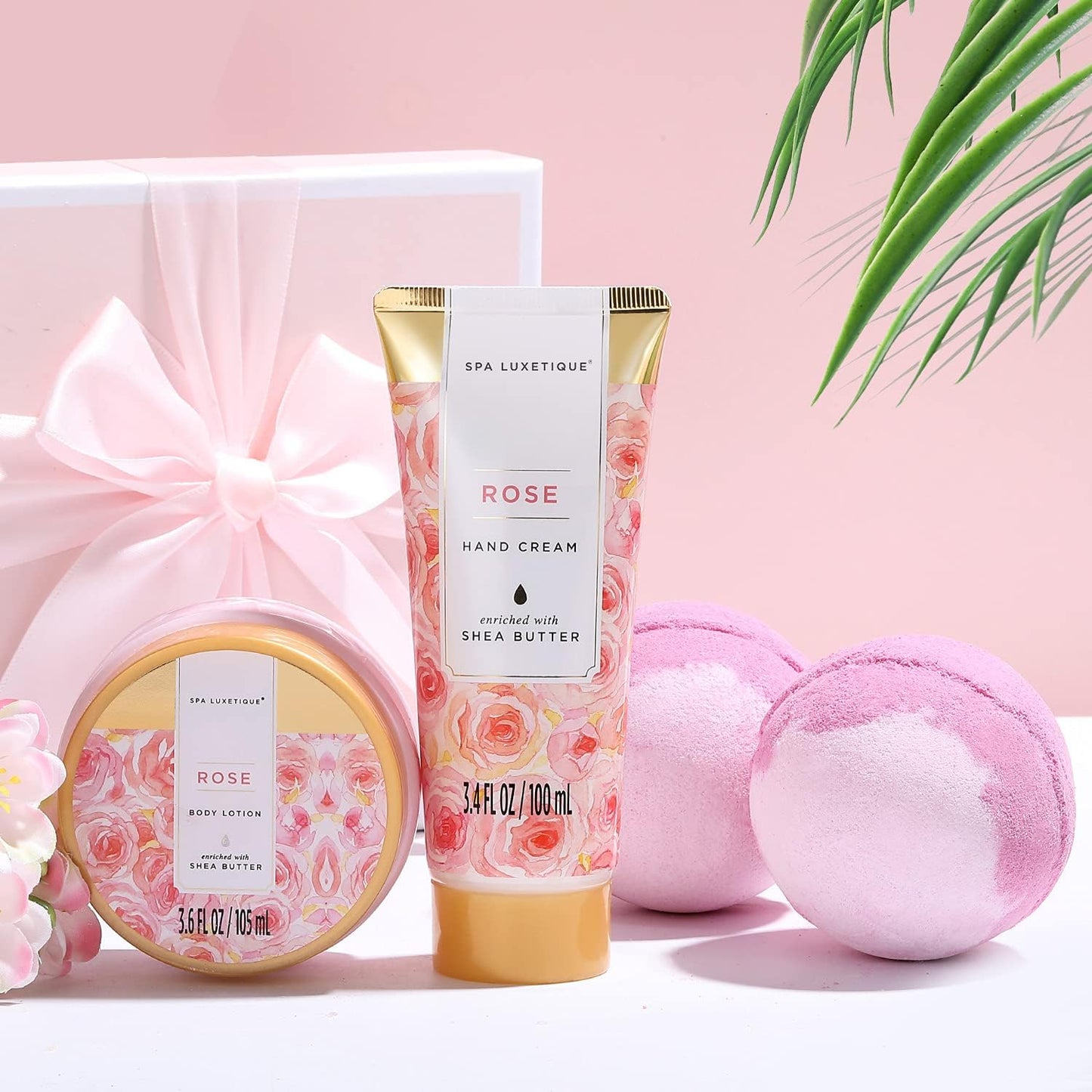 Spa Gift Baskets for Women, Spa Luxetique Bath Set, 12 Pcs Rose Gifts Set
