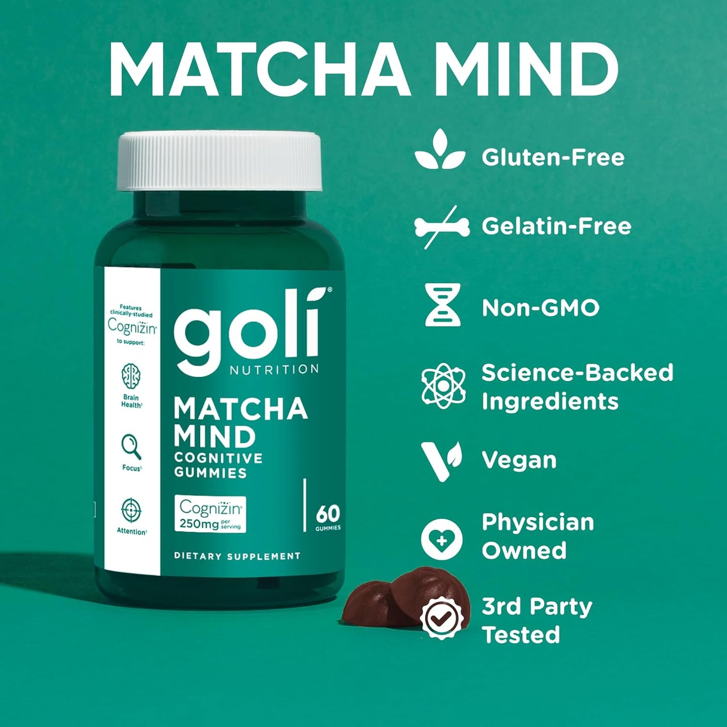 Goli Matcha Mind Gummies - Pack of 60