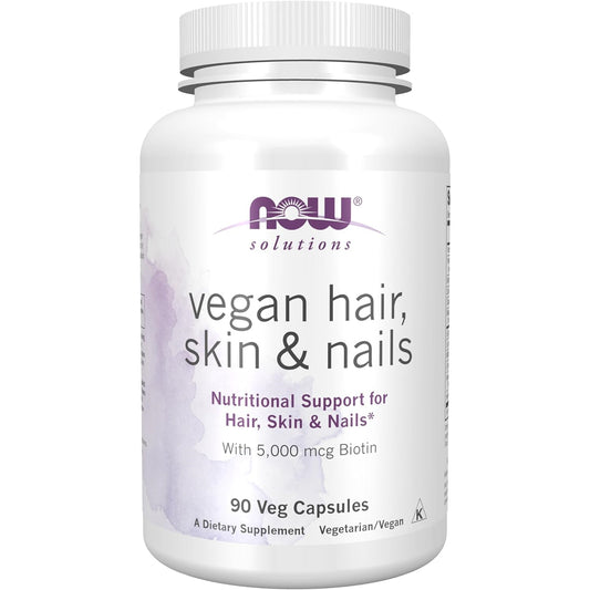 ناو سوليوشنز، منتجات نباتية للشعر والبشرة والأظافر - 90 كبسولة نباتية