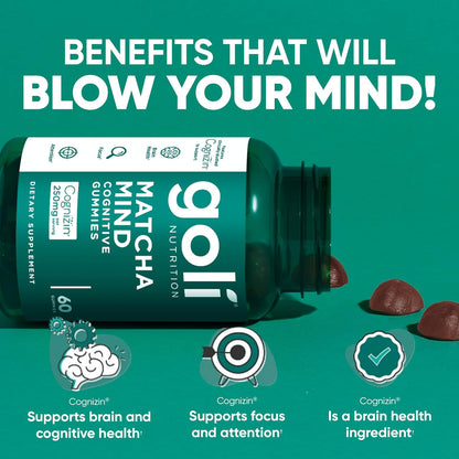 Goli Matcha Mind Gummies - Pack of 60
