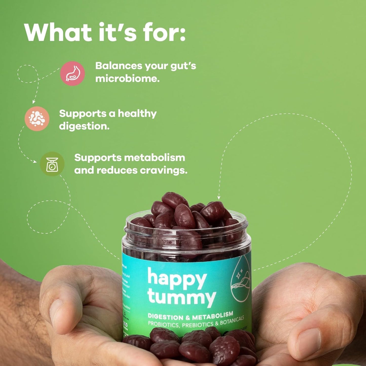 علكة نوتريلي هابي تامي بروبيوتيك الخالية من السكر (تكفي لمدة شهر واحد)