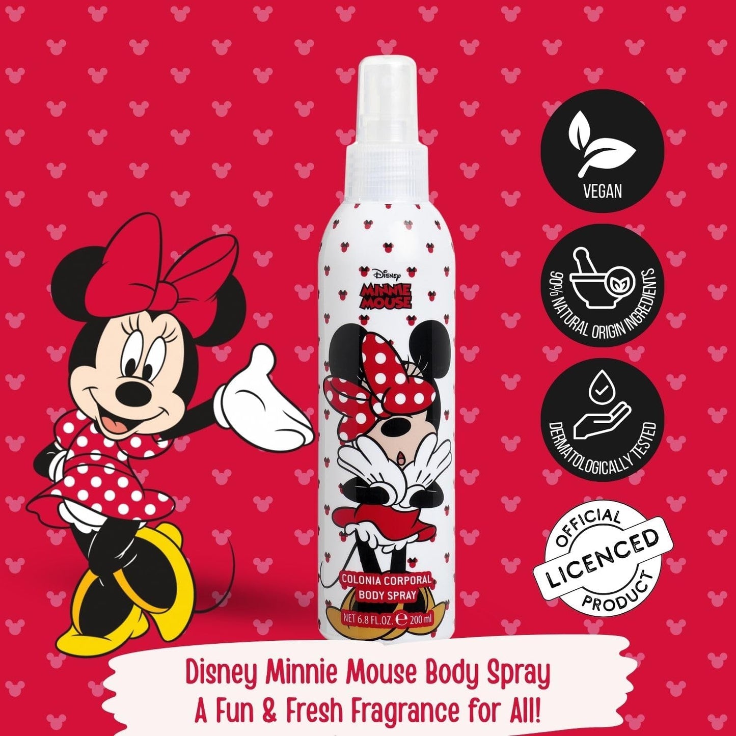 Air-Val Disney Minnie MoUSe Body Spray For Children, 200 Ml