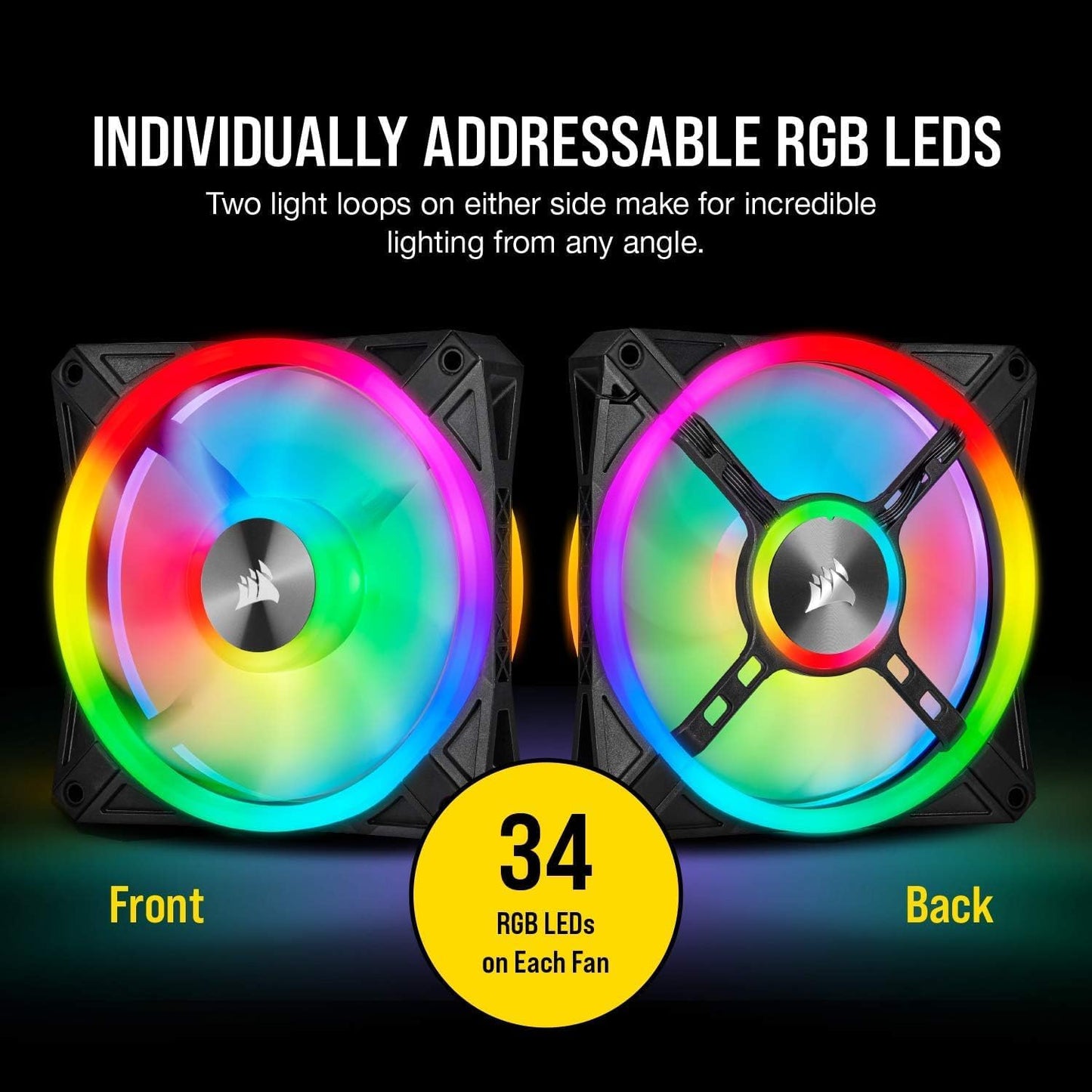 Corsair Ql Series, Ql120 Rgb, 120Mm Rgb Led Fan, Triple Pack