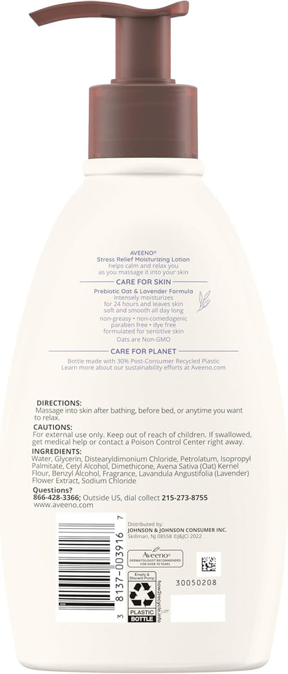 Aveeno Daily Stress Relief Body Lotion with Lavender Scent for Moisturizing 354ml
