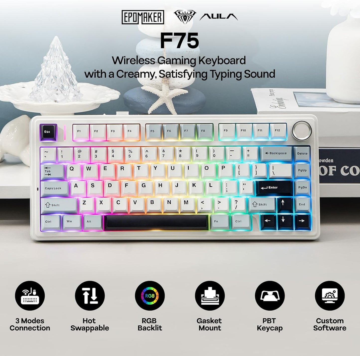 EPOMAKER x AULA F75 Gasket Mechanical Keyboard
