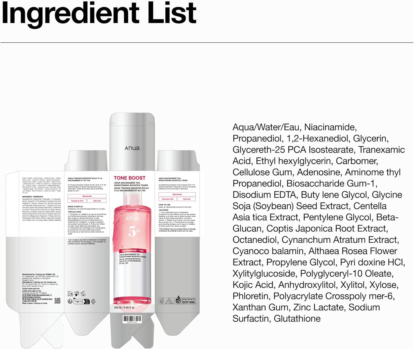 Anua Niacinamide TXA Brightening Booster Toner 250ml