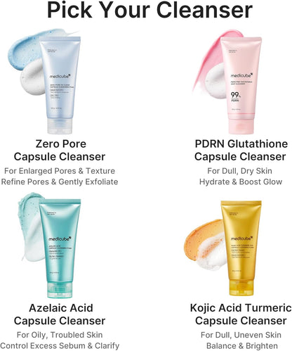 Medicube Facial Cleanser PDRN Pink Glutathione Capsule Foam Cleanser 120gr