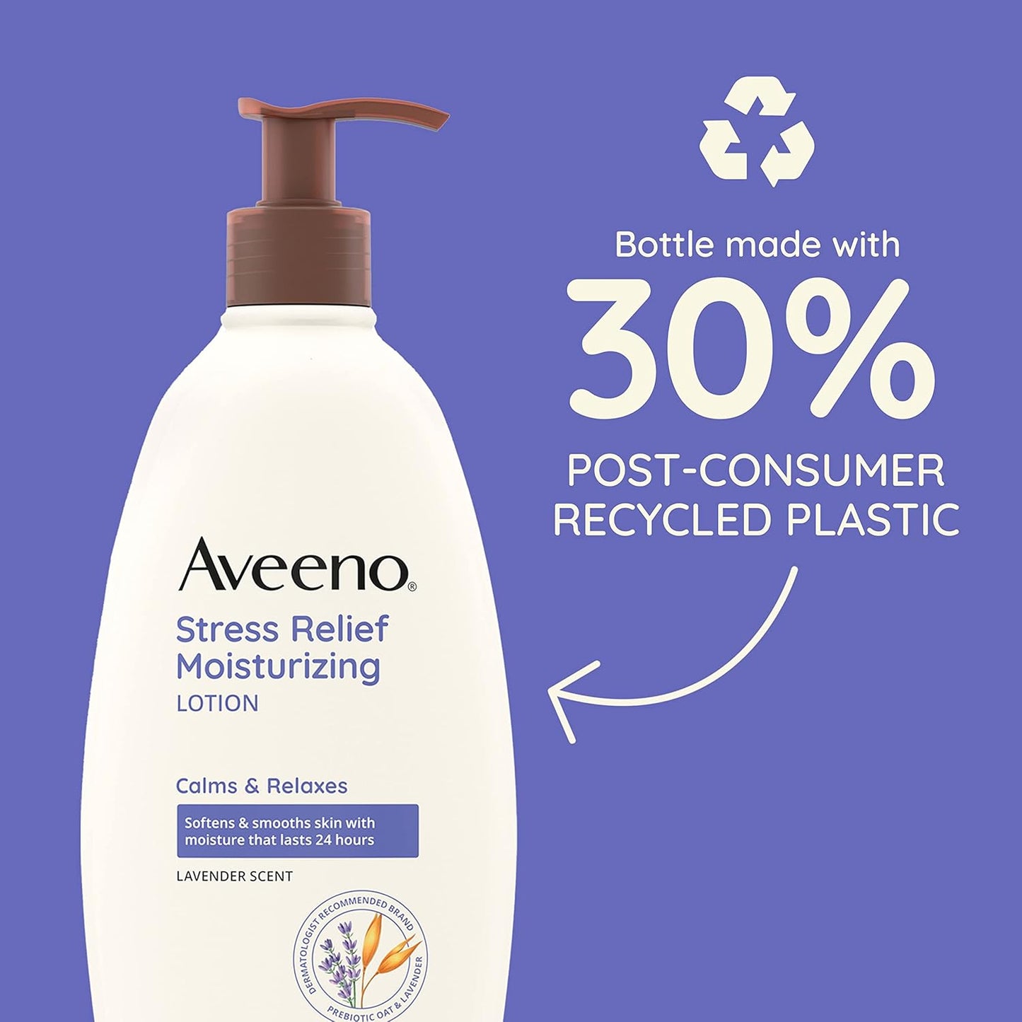 Aveeno Daily Stress Relief Body Lotion with Lavender Scent for Moisturizing 354ml