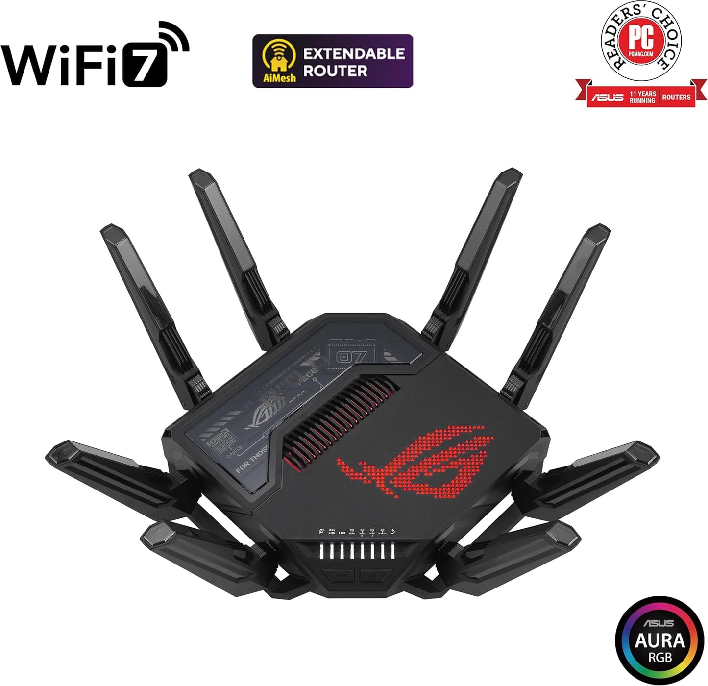 ASUS ROG Rapture GT-BE98 Quad-band WiFi 7 AiMesh Extendable Gaming Router