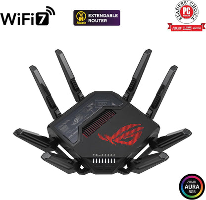 ASUS ROG Rapture GT-BE98 Quad-band WiFi 7 AiMesh Extendable Gaming Router