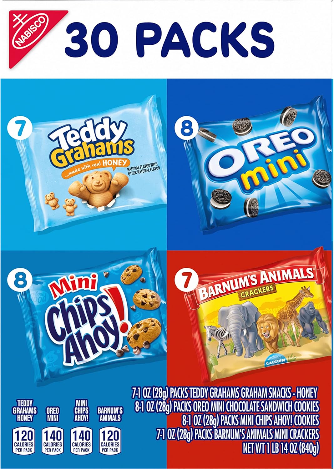 Nabisco Team Favorites Variety Pack 30 Snack Packs