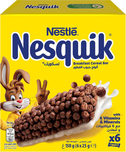Nestle Nesquik Chocolate Cereal Bar 6 x 25g