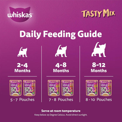 ويسكاس جونيور مزيج لذيذ، عبوة من 12 قطعة × 70 غرام