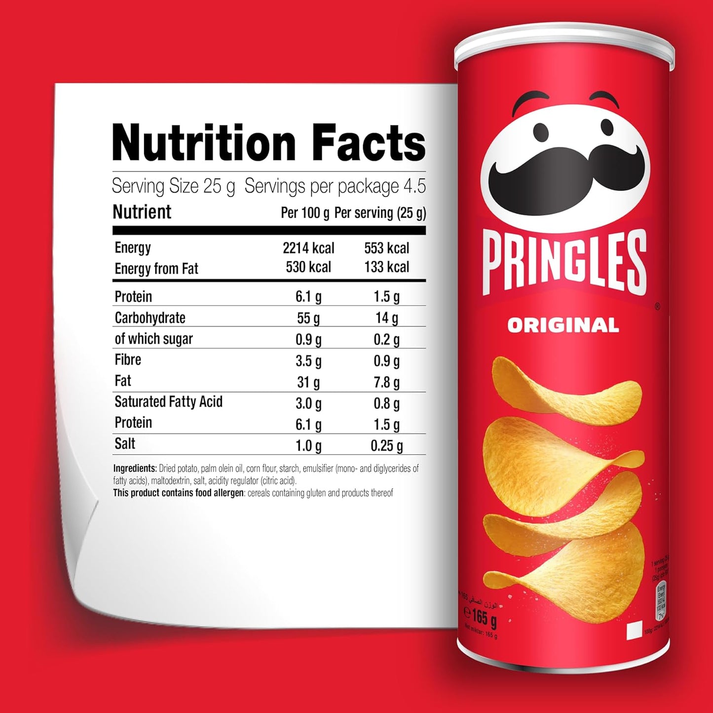 برينجلز بنكهة أصلية - 165 غرام