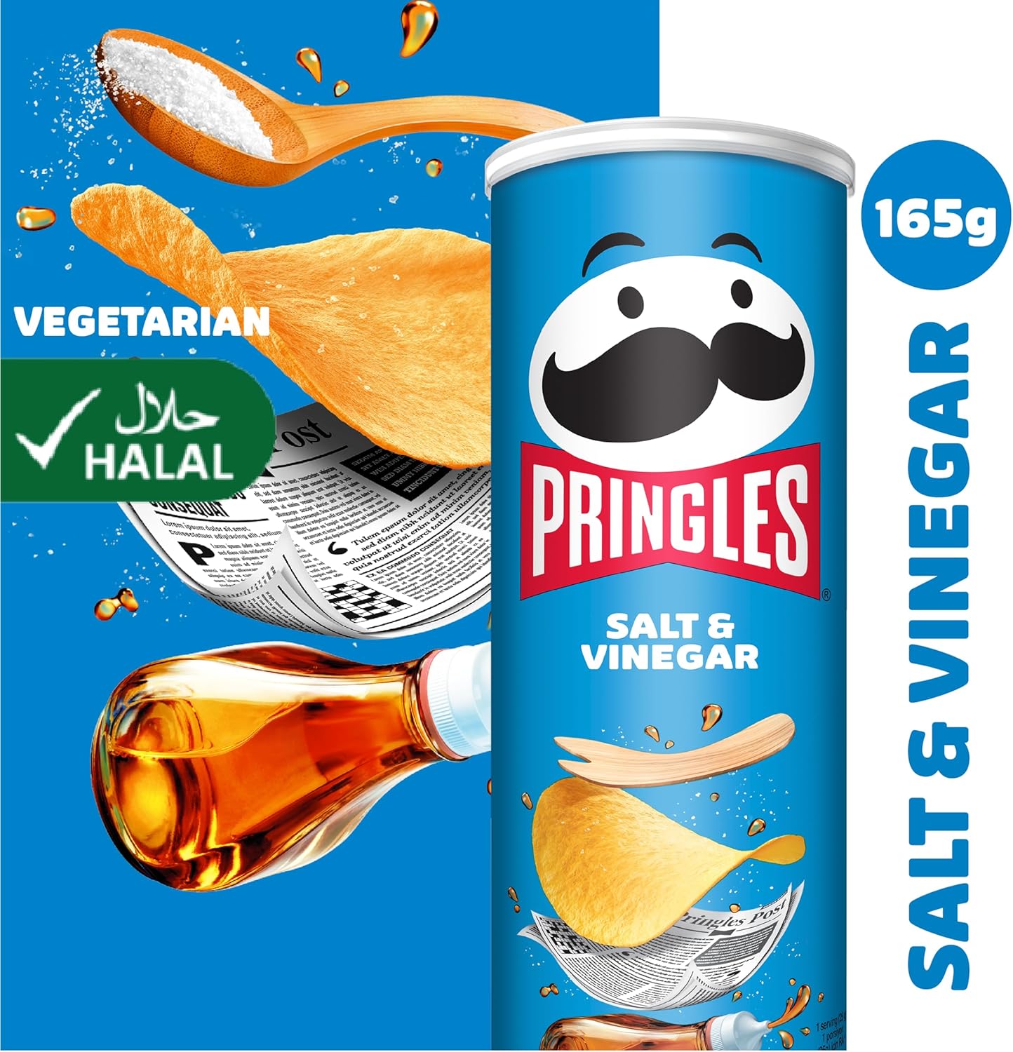 برينجلز بنكهة الملح والخل - 165 غرام