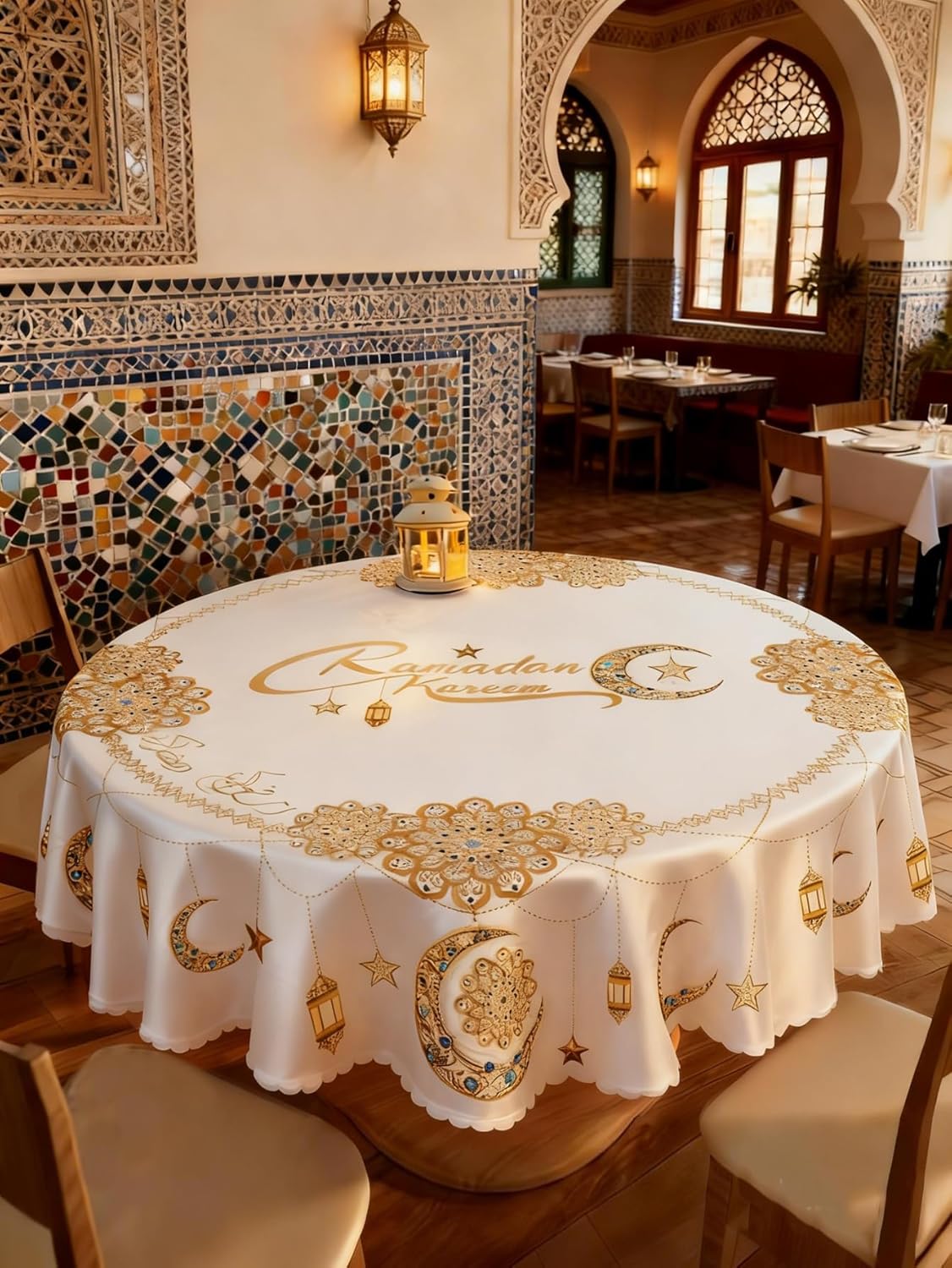 مفرش طاولة رمضان كريم - دائري