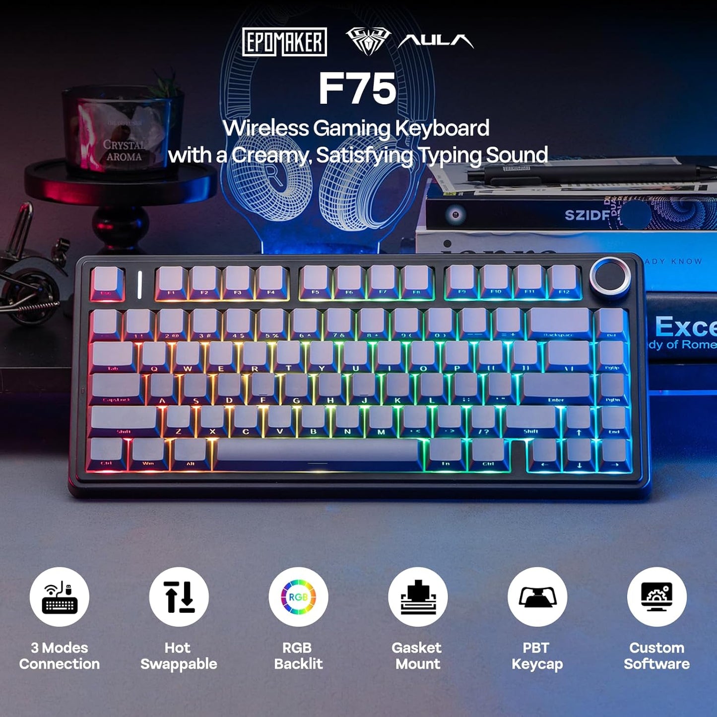 EPOMAKER x AULA F75 Gasket Mechanical Keyboard
