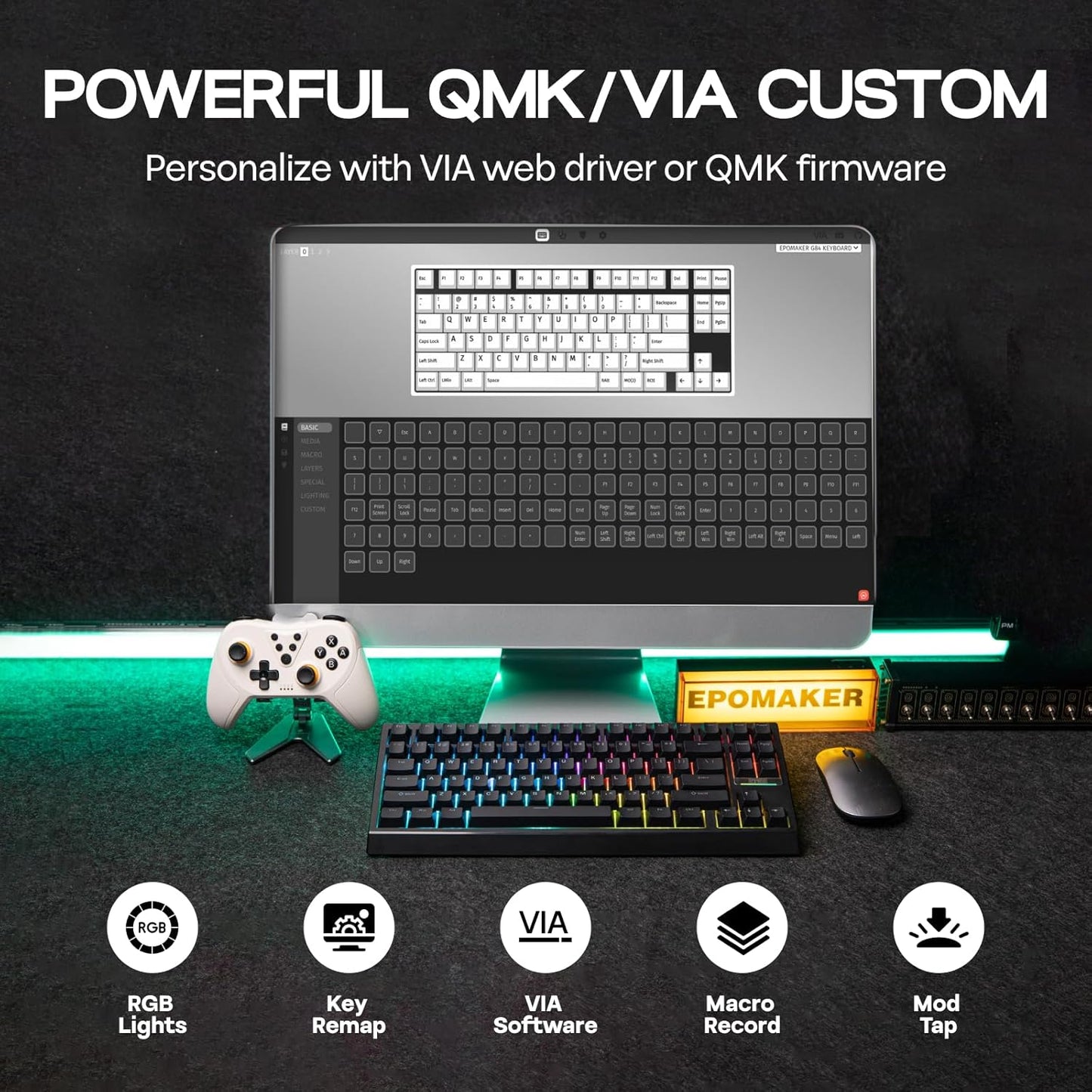 EPOMAKER G84 80% RGB Gaming Mechanical Keyboard