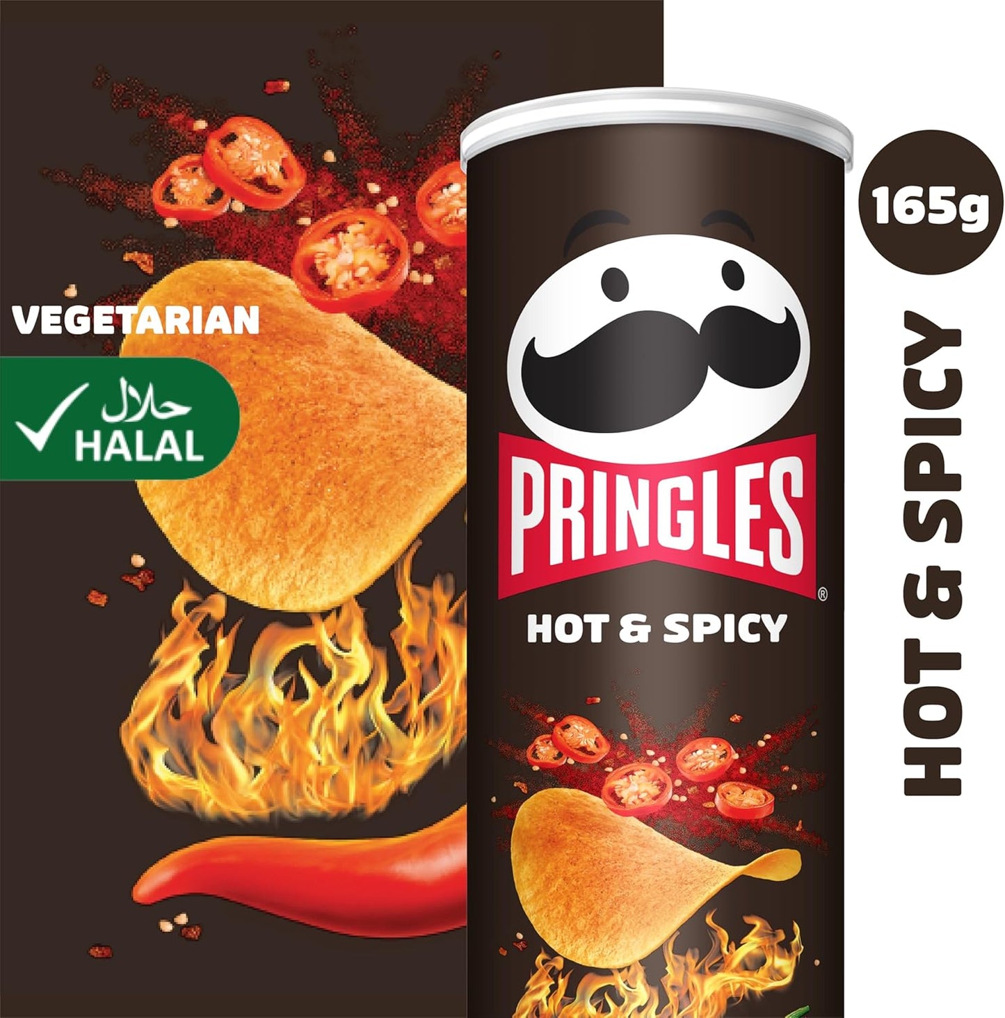 برينجلز بنكهة حارة ومتبلة - 165 غرام