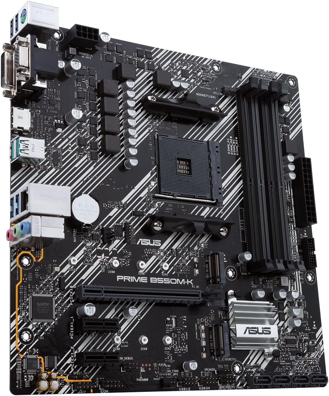 Asus PRIME B550M-K, AMD B550 Micro ATX motherboard with dual M.2