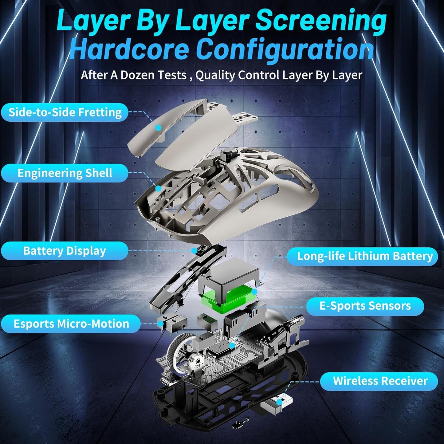 Computer Mouse, Digital Screen Display Tri-Mode Mouse