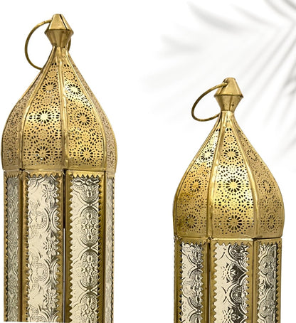 Set of 2 Moroccan Ramadan Lanterns Hexa Shape