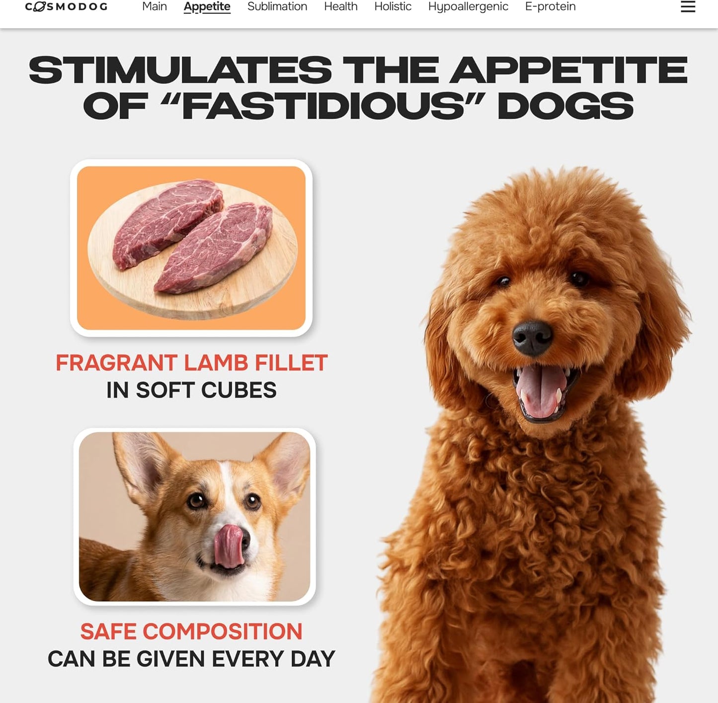 مكعبات لحم الضأن المجففة بالتجميد من كوزمودوغ (60 غرام)