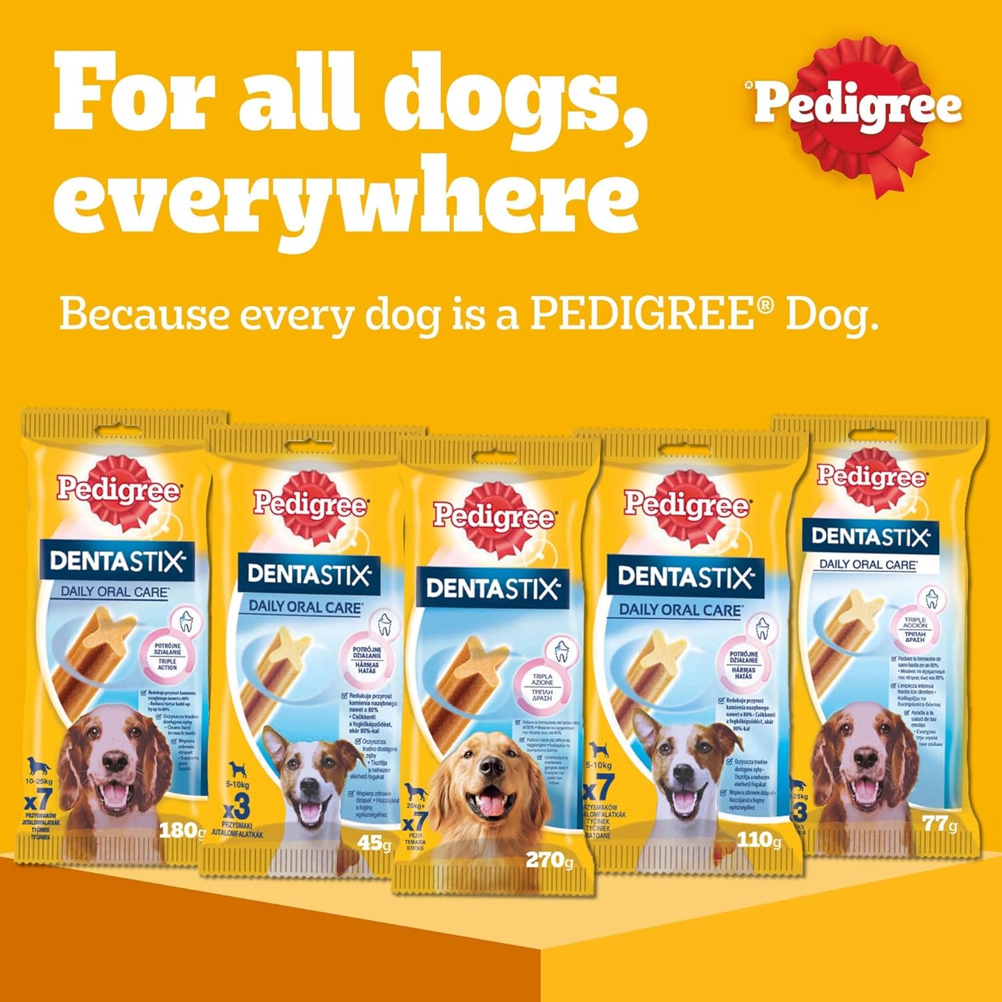 مكافآت الكلاب من بيديجري، مكافآت دينتا ستيكس للكلاب، بنكهة الدجاج، 270 غرام