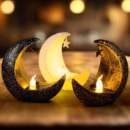 ٦ فوانيس شموع رمضانية مضيئة بتقنية LED، عيد مبارك