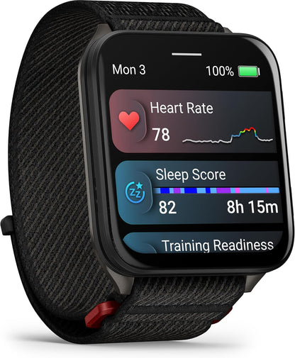 GARMIN Venu® X1 - Black with Slate Titanium Caseback and Black ComfortFit Nylon Band