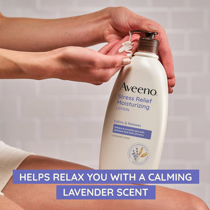 Aveeno Daily Stress Relief Body Lotion with Lavender Scent for Moisturizing 354ml