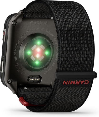 GARMIN Venu® X1 - Black with Slate Titanium Caseback and Black ComfortFit Nylon Band