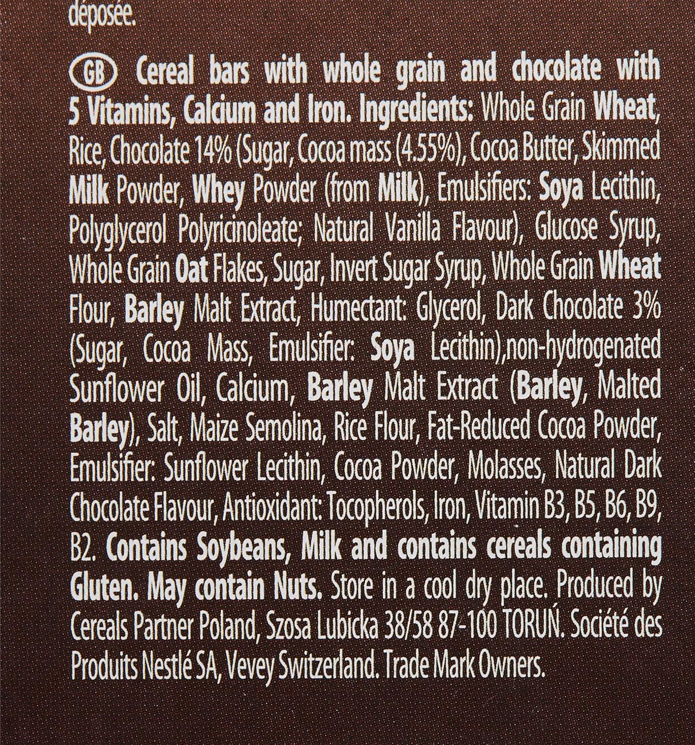 ألواح حبوب نستله فيتنس بالشوكولاتة، 6 × 23.5 غرام