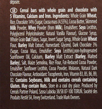 ألواح حبوب نستله فيتنس بالشوكولاتة، 6 × 23.5 غرام