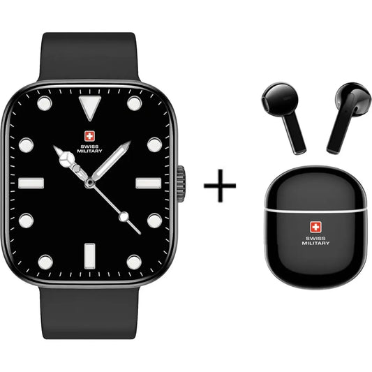 Swiss Military Alps 4 Smart Watch with Victor 5 Earbuds - Black