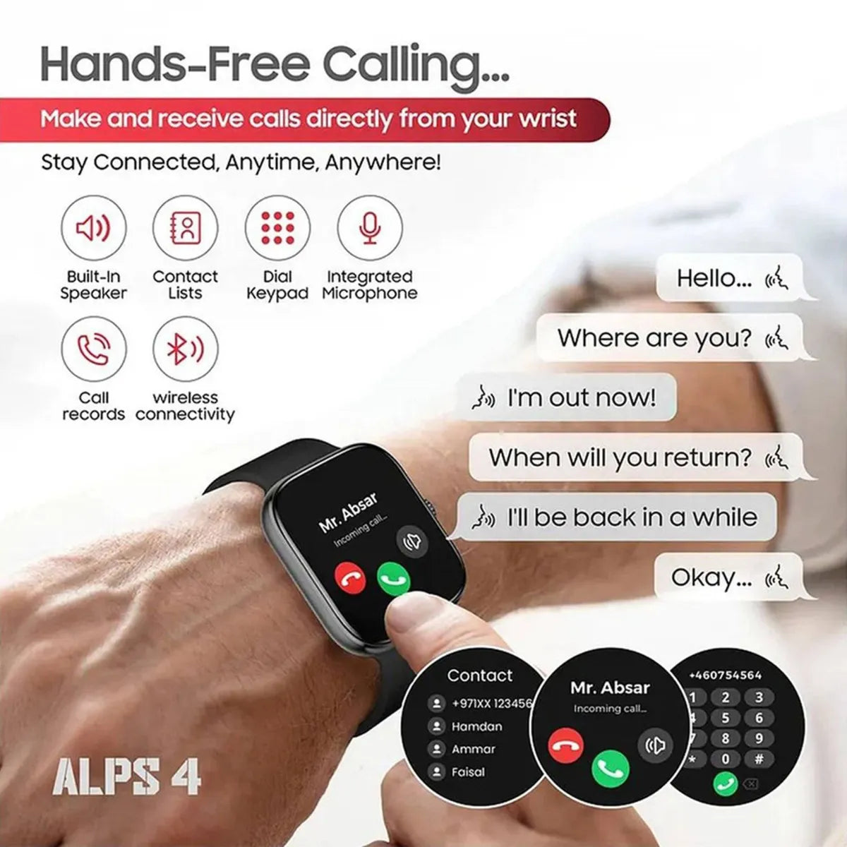 Swiss Military Alps 4 Smart Watch with Victor 5 Earbuds - Black