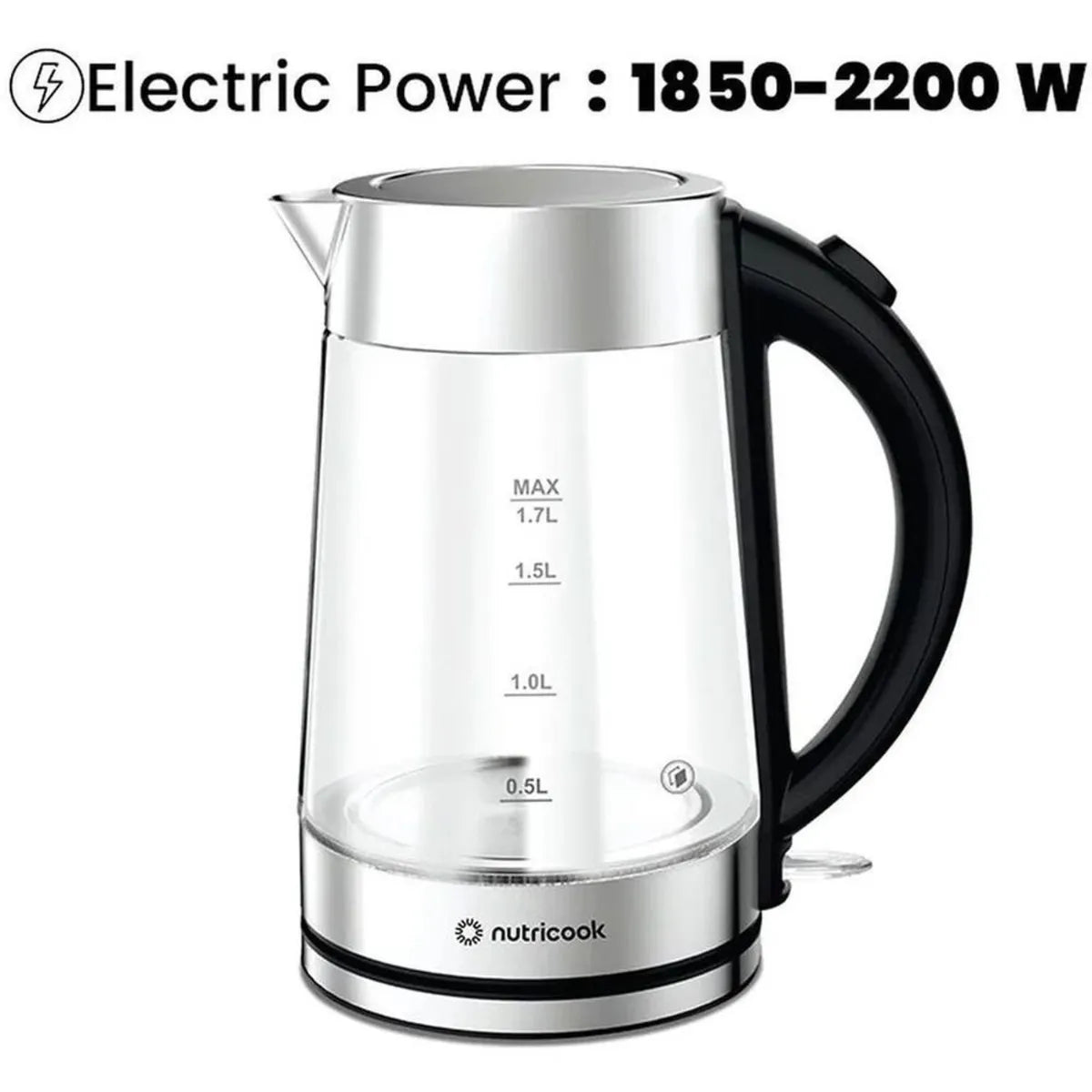 Nutricok GLASS KETTLE 1.7L