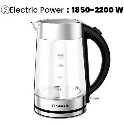Nutricok GLASS KETTLE 1.7L