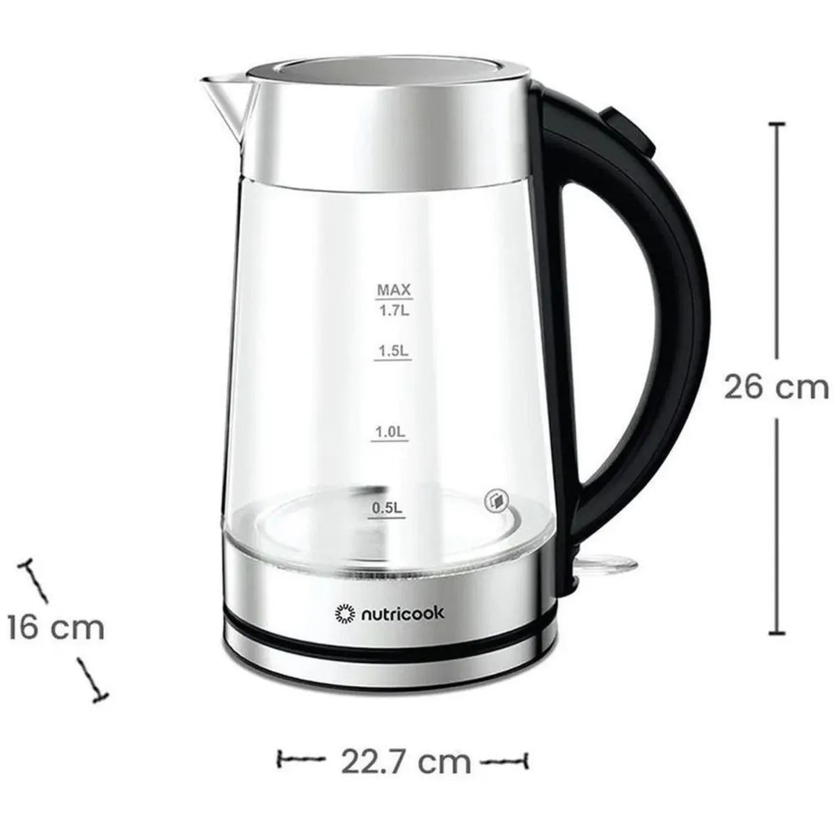 Nutricok GLASS KETTLE 1.7L