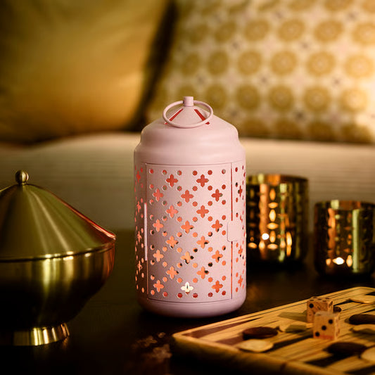 Lantern for tealight, in/outdoor, pink, 21 cm
