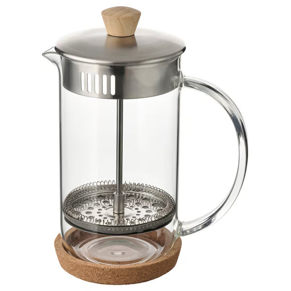 Coffee/tea maker, clear glass/stainless steel, 1 l