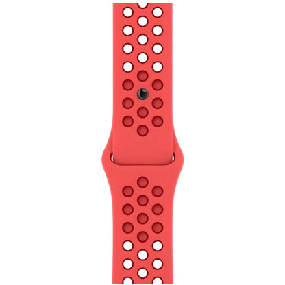 سوار أبل نايك الرياضي 45 مم باللون القرمزي الفاتح/الأحمر الرياضي 