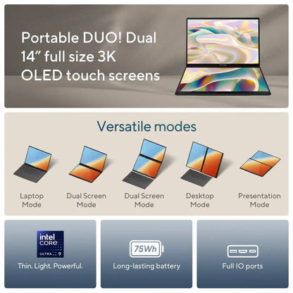 ASUS Zenbook Duo Intel Core Ultra 9-285H